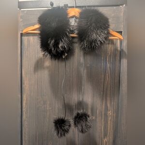 Lord & Taylor Elegant Black Fur Scarf